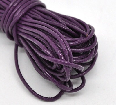 1 m de cordon simili cuir violet diamètre 2 mm