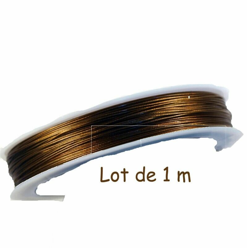 Fil cablé couleur cuivre 1 m - 7 brins diamètre 0,45 mm