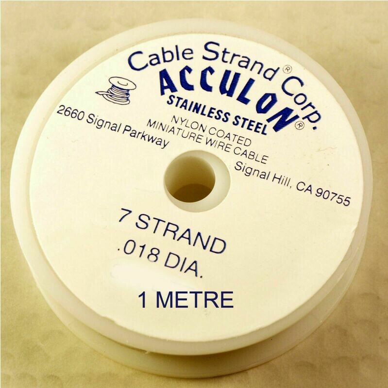 Fil cablé argenté Acculon 1 m - 7 brins diamètre 0,46 mm
