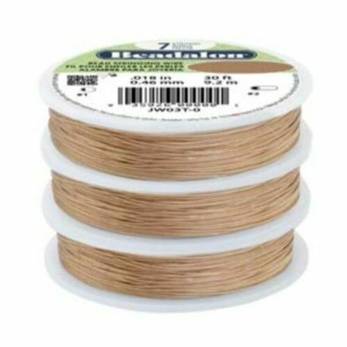 Bobine fil cablé couleur cuivre Beadalon - 7 brins diamètre 0,46 mm 9,2 m