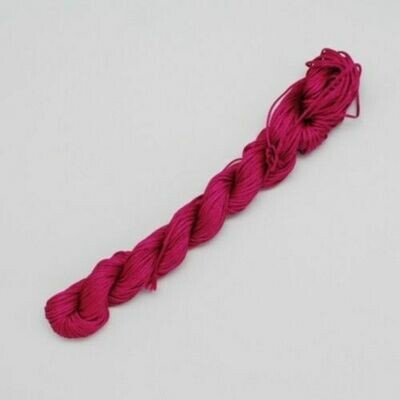 Fil nylon tressé à shamballa - Echeveau de 28 m - 1 mm épaisseur - rose foncé