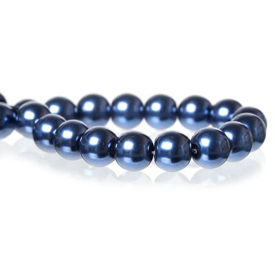 70 perles nacrées Renaissance 6 mm bleu marine