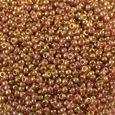 10 g de perles de rocaille Topaz/Rose Gold Lustre 301 taille 11