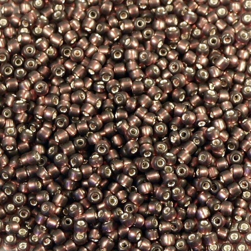 10 g de perles de rocaille Silverlined Amethyst Matte F013 taille 11