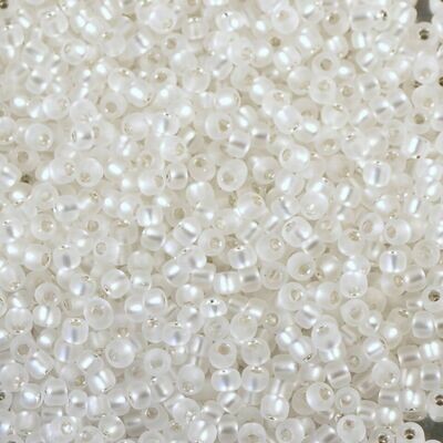 10 g de perles de rocaille Silverlined Silver Matte F001 taille 11