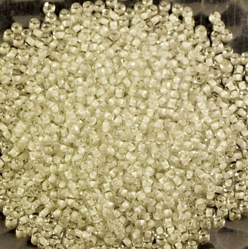 10 g de perles de rocaille 201 colorlined white  taille 11