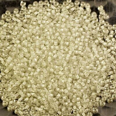 10 g de perles de rocaille 201 colorlined white taille 11