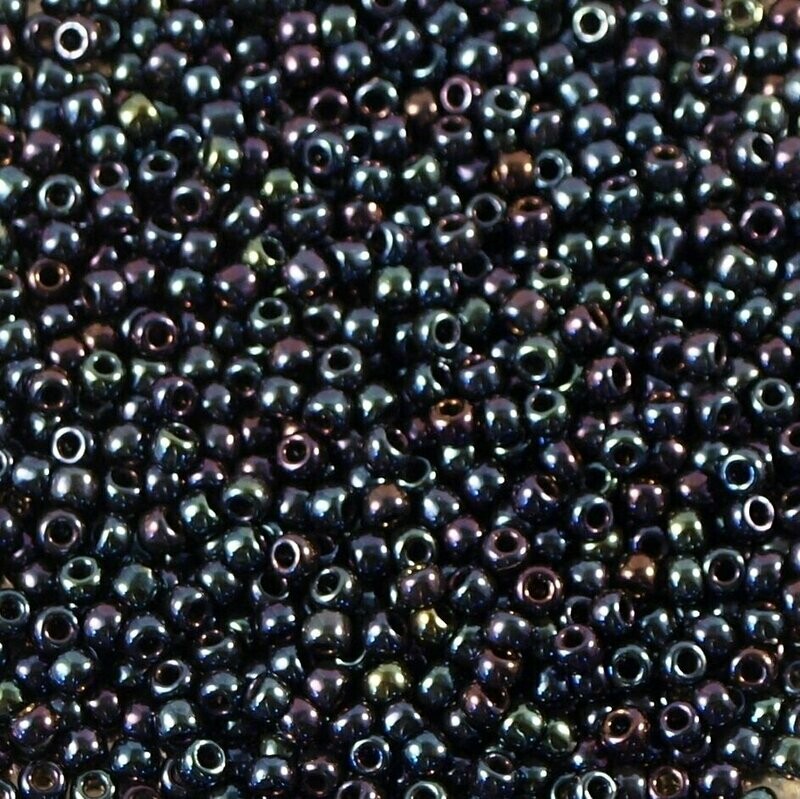 10 g de perles de rocaille Bleu Irisé 452 taille 11