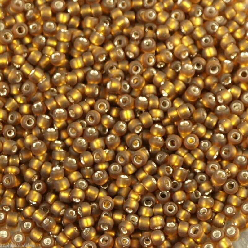 10 g de perles de rocaille Silverlined Brown Matte F005 taille 11