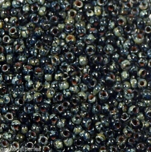 10 g de perles de rocaille Toho Jet Picasso Y302 taille 11