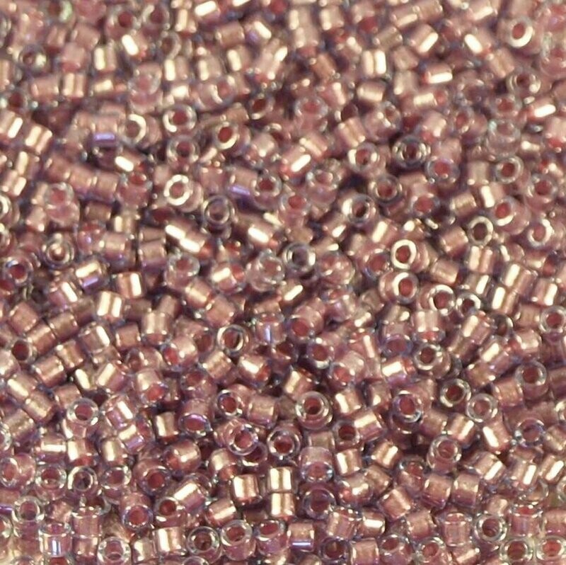 7,2 g de perles délicas ref 0922 sparkling orchid lined aqua taille 11