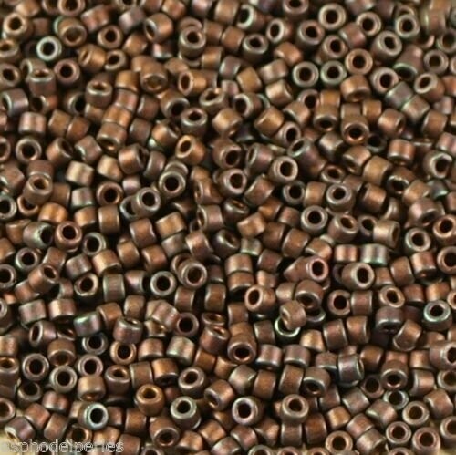 7,2 g de perles délicas Matte metallic copper rainbow iris ref 0323 taille 11