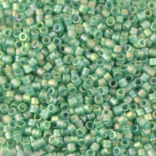 7,2 g de perles délicas Ref1283 Matte transparent carribean teal AB Taille 11