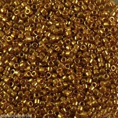 7,2 g de perles délicas ref 0115 dark topaz gold luster taille 11