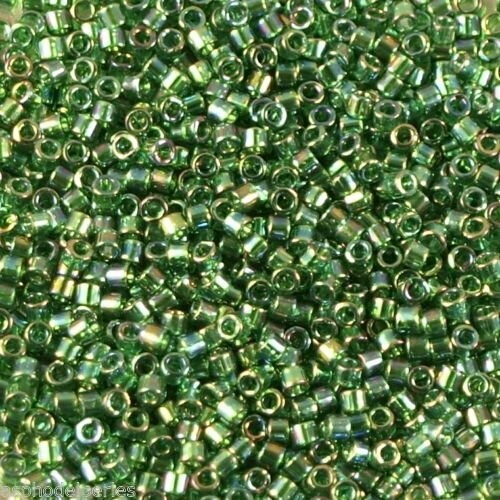 7,2 g de perles délicas transparent emerald AB ref 0175 taille 11