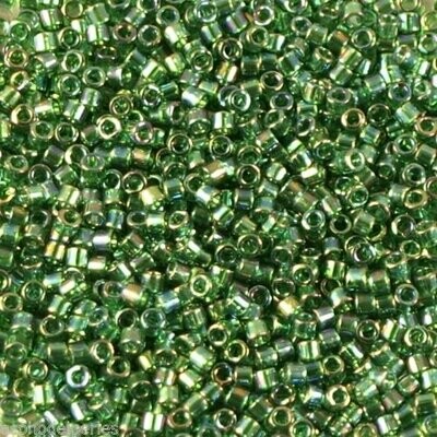 7,2 g de perles délicas transparent emerald AB ref 0175 taille 11
