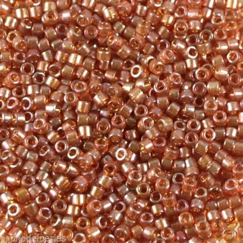 7,2 g de perles délicas ref 0104 claret rainbow gold luster taille 11