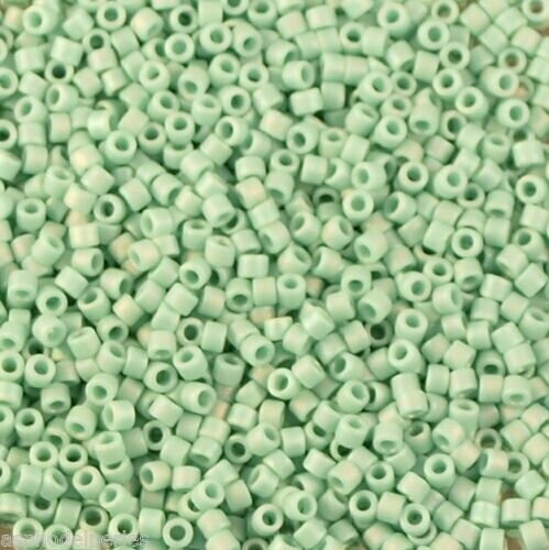 7,2 g de perles délicas ref 0878 Matte opaque turquoise green AB taille 11