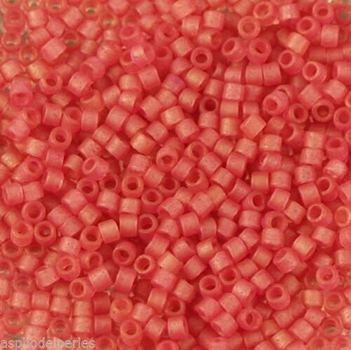 7,2 g de perles délicas Ref 0778 Dyed Semi Matte transparent dark rose Taille 11