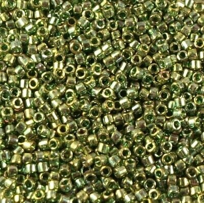 7,2 g de perles délicas emerald gold luster ref 0125 taille 11