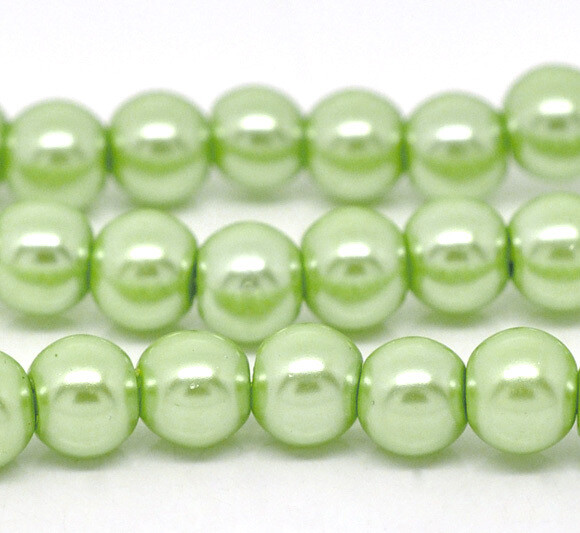 100 perles nacrées Renaissance 4 mm vert pâle