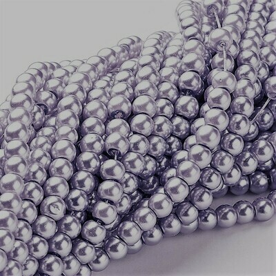 100 perles nacrées Renaissance 4 mm lavande