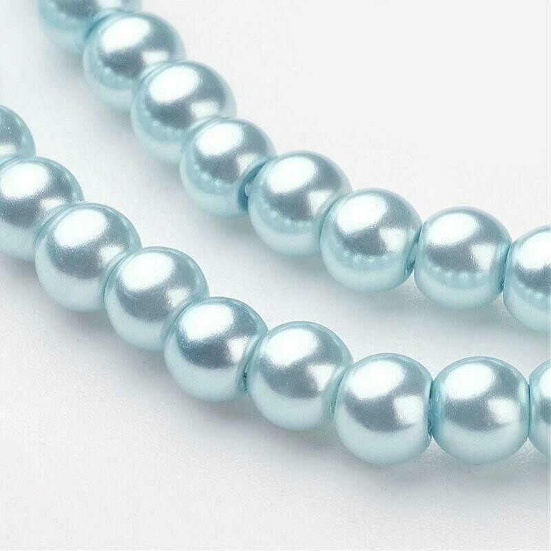 100 perles nacrées Renaissance 4 mm vert d'eau