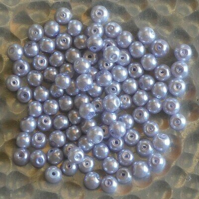 100 perles nacrées Renaissance 4 mm mauve