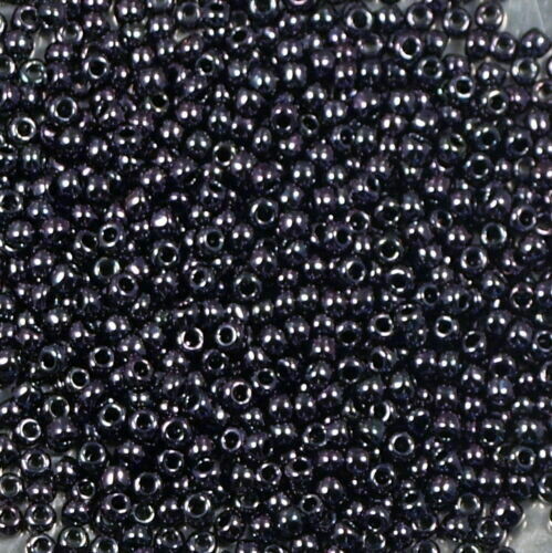 10 g de perles de rocaille violet hématite 451A taille 11 Mijuki