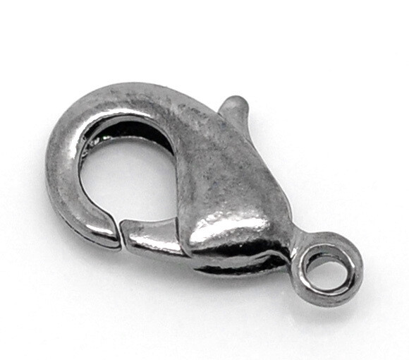 10 mousquetons gunmétal  12 x 6 mm