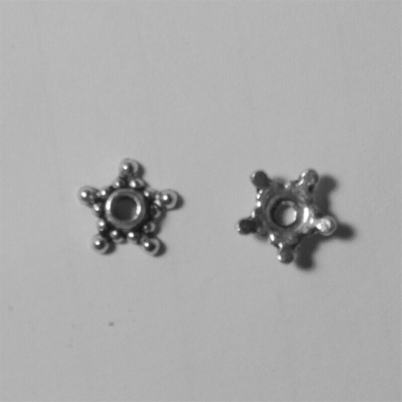 20 intercalaires étoile argentés 9 mm