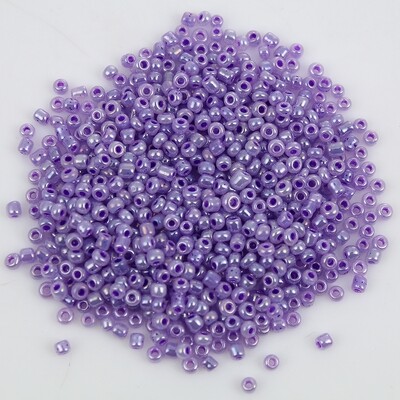 20 g de perles de rocaille violet nacré taille 10