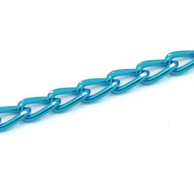 1 m de chaîne turquoise maillons vrillés 5 x 3 mm