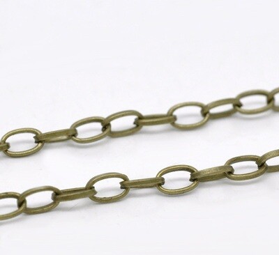 1 m de chaîne bronze maillons allongés 5 x 3 mm