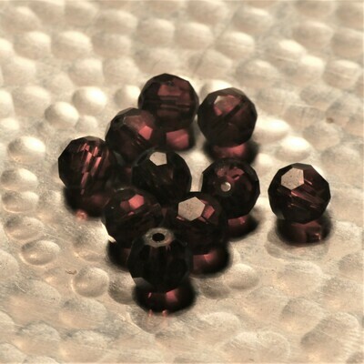 10 perles à facettes de Bohème 8 mm amethyst