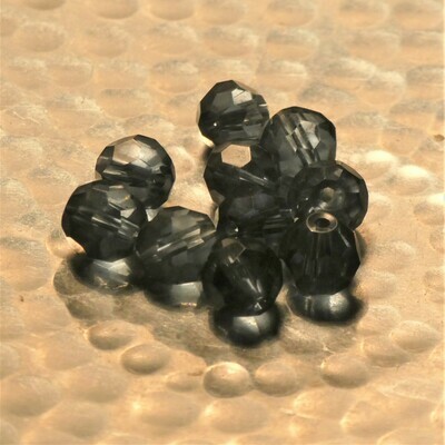 10 perles à facettes de Bohème 8 mm bleu montana