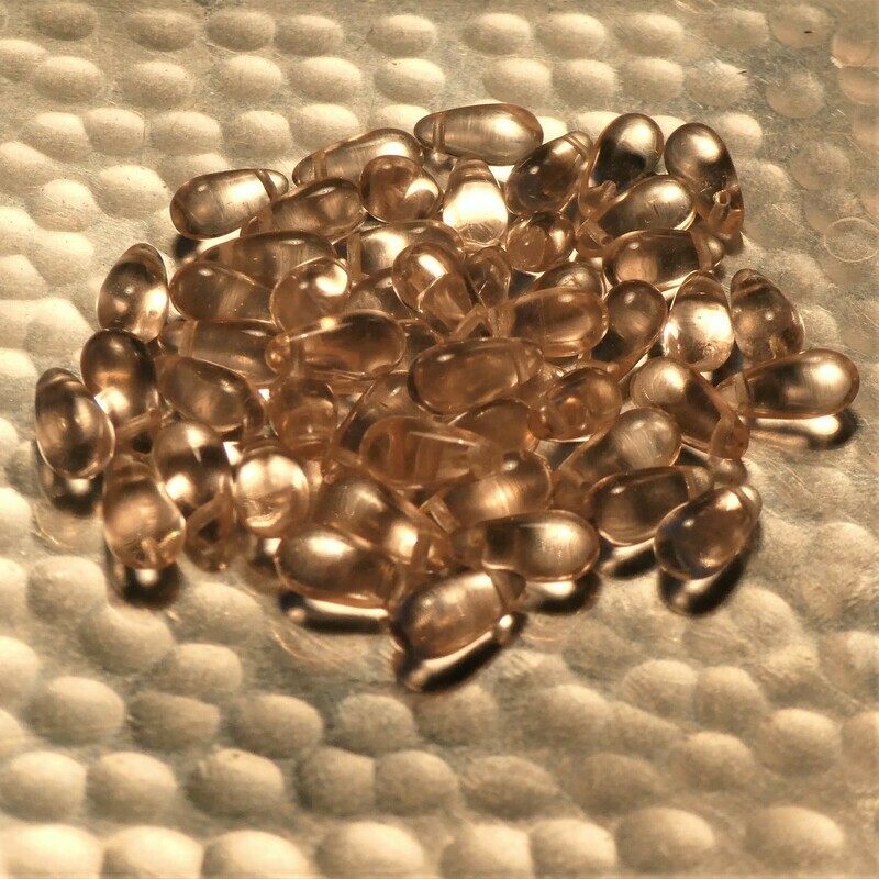 25 gouttes en verre 5 x 10 mm rosaline