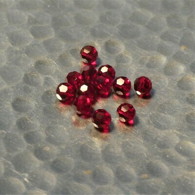 12 perles rondes taillées en cristal de Bohème 4 mm Siam
