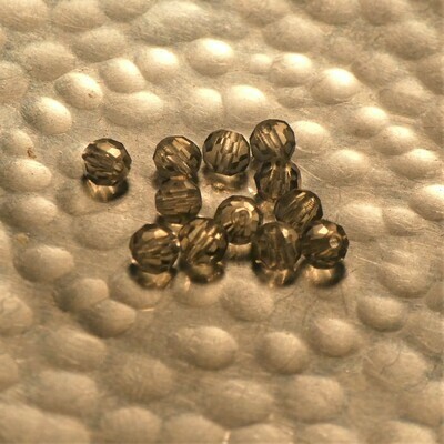 12 perles rondes taillées en cristal de Bohème 4 mm Black diamond