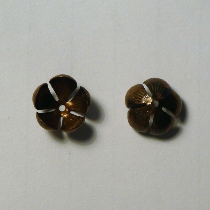 2 coupelles calottes couleur cuivre 12 mm