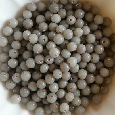 100 perles de verre artisanal 4 mm environ gris foncé brillant
