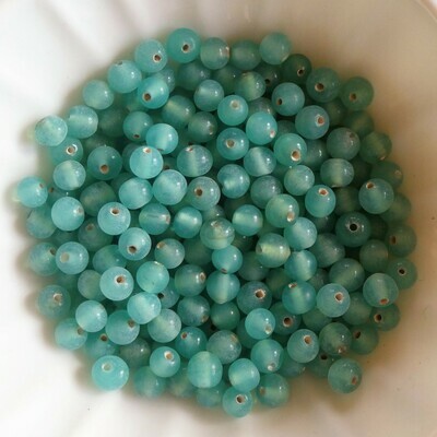 100 perles de verre artisanal 4 mm environ turquoise vert brillant
