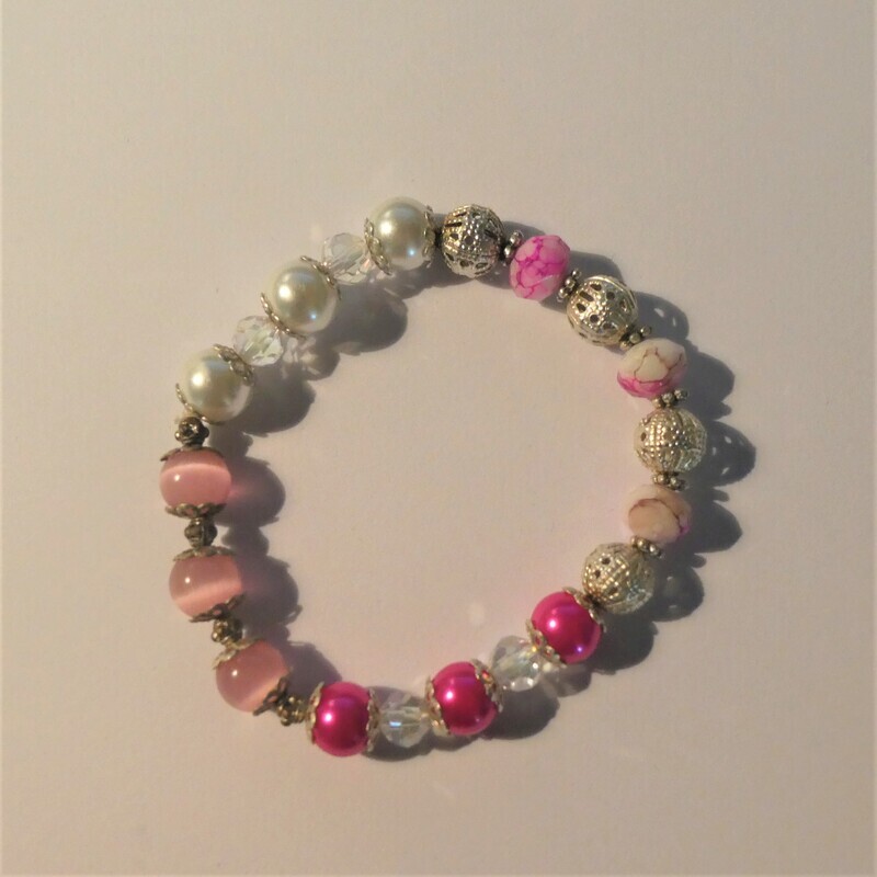 Bracelet quatuor rosé sur élastique