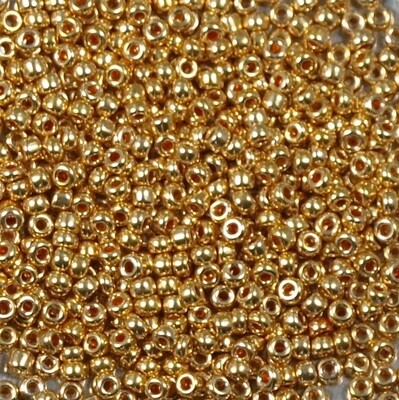 1 g de perles de rocaille doré galvanisé ref 471 taille 11