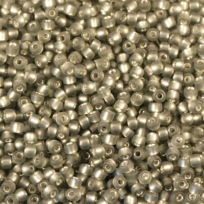 10 g de perles de rocaille Silverlined Grey Matte F021 taille 11