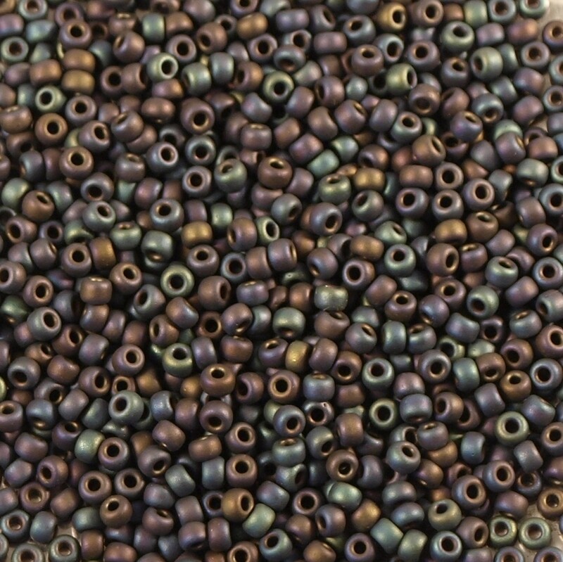 2,54 g de perles de rocaille  Multi Oil Slick Matte F455D taille 11