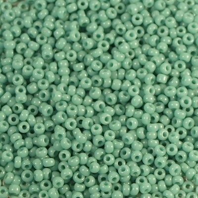 1,25 g de perles de rocaille opaque turquoise green ref 412 taille 11