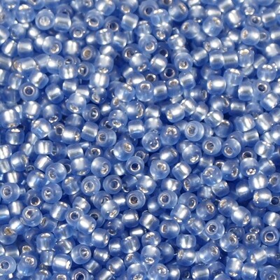 10 g de perles de rocaille Silverlined Montana Blue Matte F019 taille 11