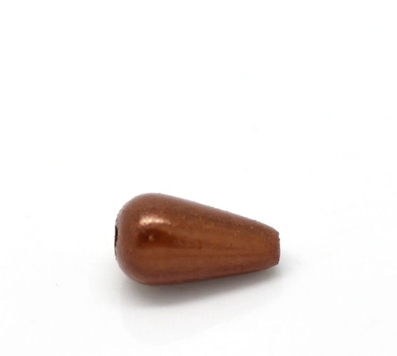 15 perles miracles goutte 10 x 6 mm marron