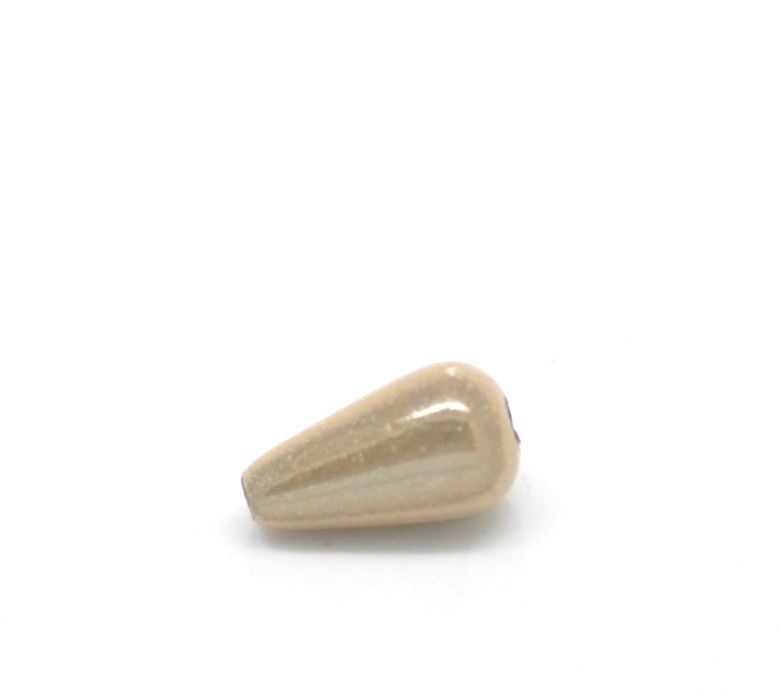 15 perles miracles goutte 10 x 6 mm beige doré